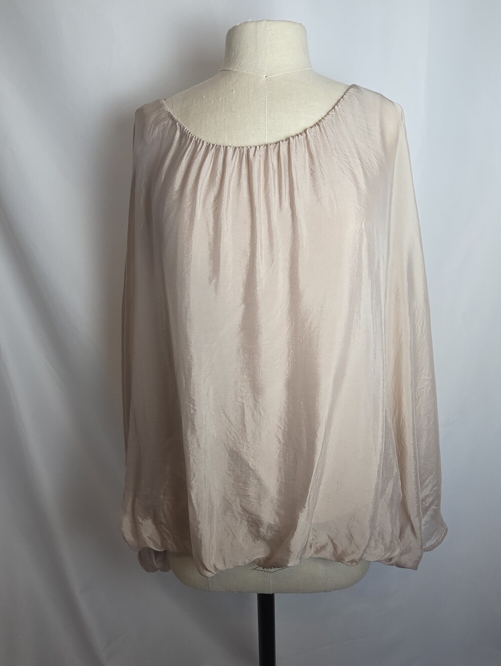 Silky Bubble Bottom Elegant Batwing Dressy Blouse by Baci